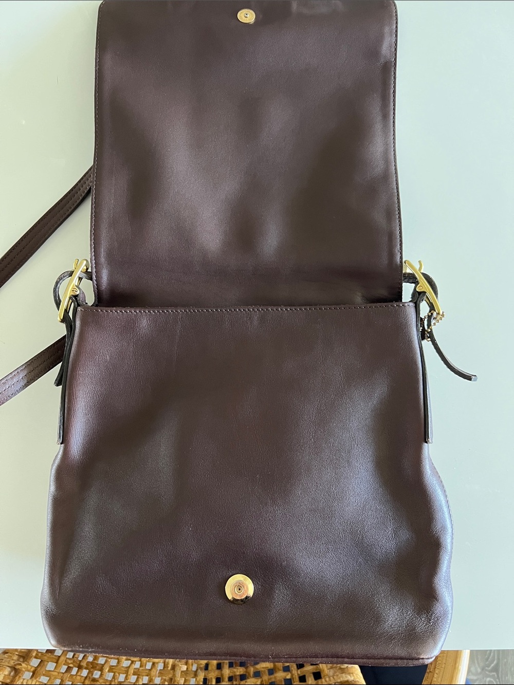 Vintage Coach Brown Leather Flap Crossbody Bag Monterey Flap - Picture 10 of 11